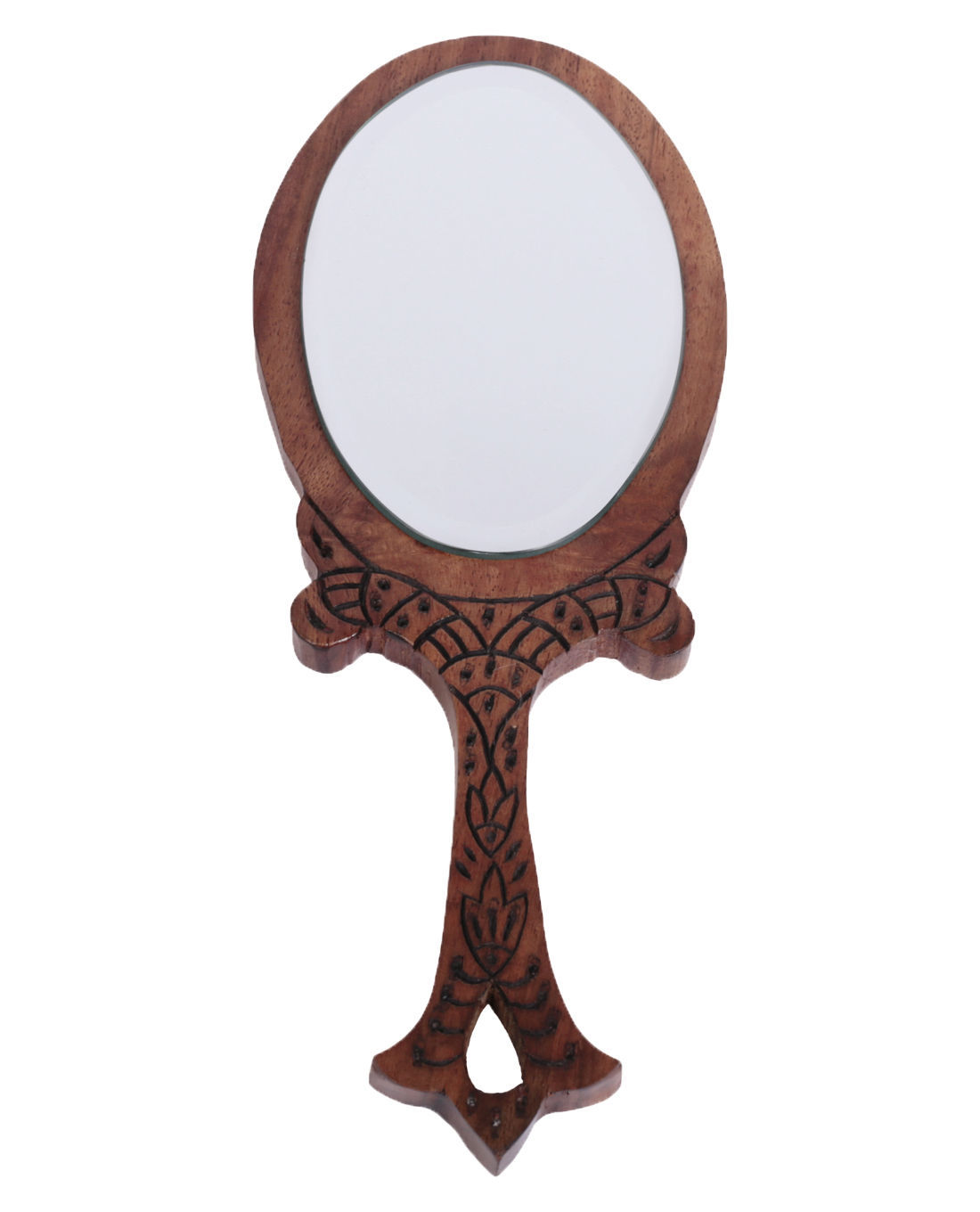 unfinished wooden hand mirror