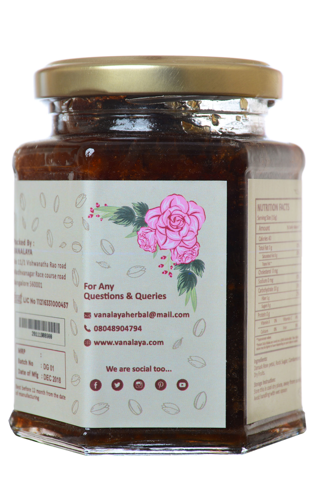 Gulkand with Damask Rose Along with dry fruits jam | Wecomart - Buy ...